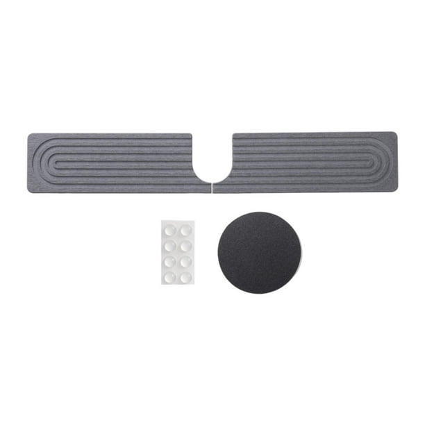 Tapete para grifo de fregadero de cocina con protector de papel de lija, almohadilla de drenaje, protector contra salpicaduras para fregadero Gris 40x10cm