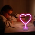 thumbnail image 4 of Lámpara BRIGHTDECK de neón en forma de corazón, rosa, LED, USB y pilas, 4 of 7