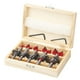 thumbnail image 1 of Juego de brocas de 5 piezas de taladro de posicionamiento ajustable, brocas para perforación de madera, sierra perforadora de carpintería de carburo cementado con tope de profundidad (rango, 1 of 5