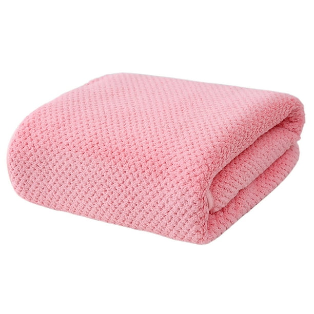 Solid Color Pineapple Reseau High Density Fleece Marginal Bath Towel Adult Solid Color Enlarged Bath Towel Thickened Marginal Towel 140x70cm