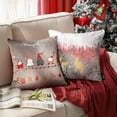 thumbnail image 4 of Phantoscope Merry Christmas Velvet Embroidered Decorative Throw Pillow Cover, Red and Gray, 18" x 18", Set of 4, 4 of 6