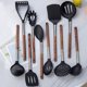 thumbnail image 2 of Juego de 10 utensilios de cocina de nailon resistentes al calor, herramientas antirayaduras para proteger los utensilios de cocina antiadherentes, cómodas herramientas de cocina con mango de madera, 2 of 2