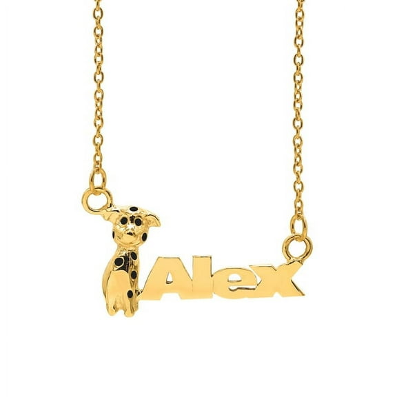 Personalized Children's Name Necklace with Dog Motif
