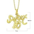 thumbnail image 5 of My Daily Styles 925 Sterling Silver Sweet 16" Birthday Pendant Necklace with Adjustable Chain 16"-18" (Yellow), 5 of 8