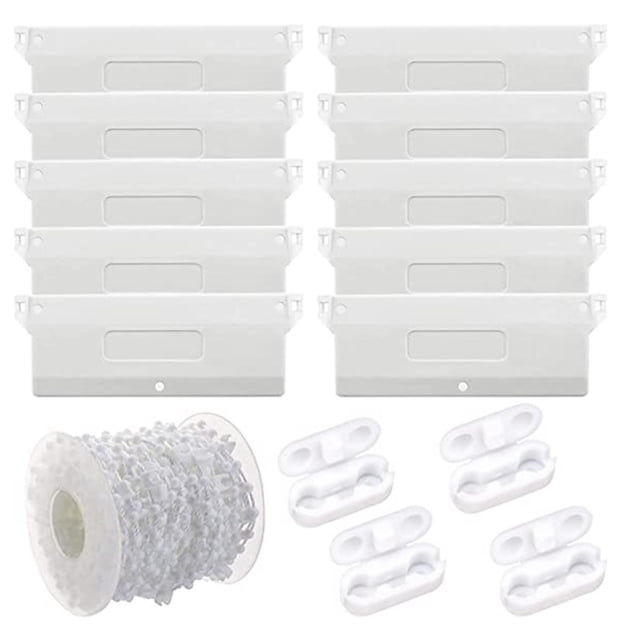 10 piezas de protectores de paletas de reparación de persianas verticales, lengüetas de reparación de persianas, fácil instalación, cordón de cadena mayimx none