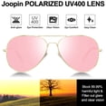 thumbnail image 4 of Gafas de Sol Joopin Polarizadas con Espejo Rosa Salmón, Protección UV400 y Montura Dorada, 4 of 6