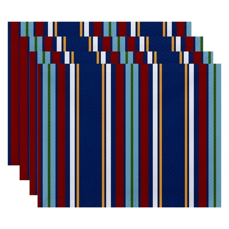 

Simply Daisy 18 x 14 Multi-Stripe Stripe Print Placemat Set of 4