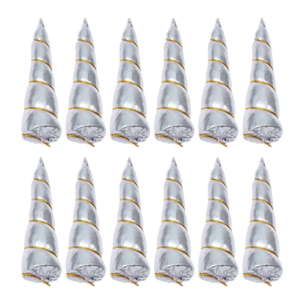 EeaseMX 12 tocados con diseño de unicornio para el pelo, diadema con diseño de unicornio arcoíris para niños (plateados)