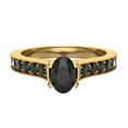 thumbnail image 4 of Black Diamond Engagement Ring for Women Oval 0.75 Carat 14K Gold (Black, AAA), 4 of 5