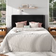thumbnail image 2 of Frostbloom Full Size Velvet Upholstered Platform Bed Frame with Wingback Headboard, No Box Spring Needed, Black, 2 of 8