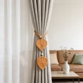 thumbnail image 2 of Leodye 1PCS Leaf Shape Curtain Tieback Handmade Curtain Strap Buckle Rope Handmade Adjustable Curtain Tie Back Holders for Home Room Window Decoration -12.59 x 6.29 in, 2 of 6