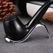 2PCS Short Handle Curved Pipe Pipe Stand Holder, Beginner Pipe Kit --Stainless steel pipe holder and smoking accessories