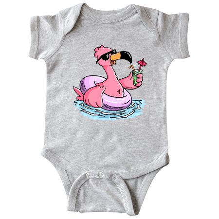 

Inktastic Flamingo with Sunglasses Pool Float and Drink Gift Baby Boy or Baby Girl Bodysuit