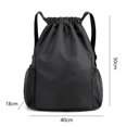 thumbnail image 2 of Mochila con cordón, bolsa de cuerdas, bolsa de gimnasio ligera, mochila deportiva, negra, 2 of 5