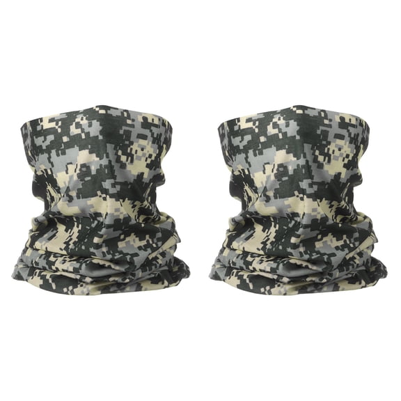 Uxcell 2pcs Summer Cooling Neck Gaiter Sun Protection Face Mask, Camo Yellow-black