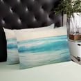 thumbnail image 4 of Turquoise Ocean Throw Pillow Cover 20 x 26 Inch Decorative Pillow Cover Vintage Summer Sea Waves Lumbar Pillowcase Seasonal Rectangle Cushion Case for Couch Sofa Bed Living Room, 4 of 7