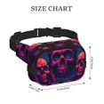 thumbnail image 4 of Fotbe Purple-Red Skull Cangurera Cuadrada con Estampado de Doble Capa, Bolsa de Cintura Ajustable Mini para Hombres y Mujeres, 4 of 9