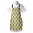 thumbnail image 4 of Floral Apron, Classic Retro Design Bouquet Buds Petals Leaf Blossoming Pastel, Unisex Kitchen Bib with Adjustable Neck for Cooking Gardening, Adult Size, Pale Yellow and Dark Purple, by Ambesonne, 4 of 4