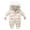 Beige, variant on Toddler Girls Boys Boys Overall Snowsuit Baby Girls Boys Sweater Coat Winter Thick Warm Hooded Coat Jacket Jumpsuit Playsuit Romper Snow Wear Winter Fall Outfits 3-6 Months