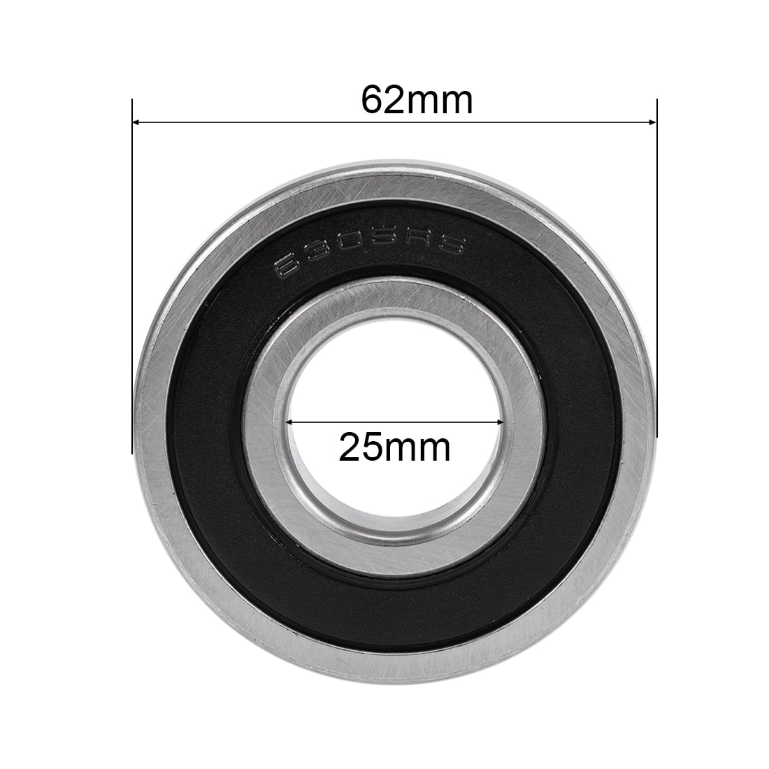 Unique Bargains 4pcs 6305-2RS Deep Groove Ball Bearings Z2 0.98"x2.44"x0.67"