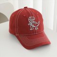 thumbnail image 4 of Gibobby Baby Boys Girls Baseball Hat Dinosaur Pattern Adjustable Toddler Sun Hat 12 18 Months 1-4T Kids Outdoor Play Cap Infant Ball Cap for Summer(3-8 Years,Red), 4 of 4