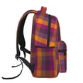 thumbnail image 4 of Haiem Orange and Purple Plaid Printed School Backpack,Casual Travel Lightweight Backpack,Durable Comfortable Multifunctional Backpack,Laptop Backpack, 4 of 6
