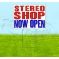 thumbnail image 1 of Stereo Shop Now Open (18" x 24") Yard Sign, Includes Metal Step Stake, 1 of 6