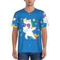 thumbnail image 4 of Haiem Hip Hop Hipster Baseball Jersey Button Down Shirts Sports Uniforms Men Women Jersey(Cool Unicorn Star Golden,Medium), 4 of 9