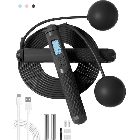 Cordless Jump Rope with Counter for Fitness - Adjustable Smart Skipping Rope For Men Women Kids Outdoor Speed Boxing Crossfit Workout Exercise Cardio