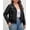 Black, variant on Womens Faux Leather Jacket Moto Soft Zipper Coat 36 Brown S