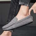 thumbnail image 5 of Wine Red Penny Strap Suede Slip-On Driving Loafers for Men, 5 of 5