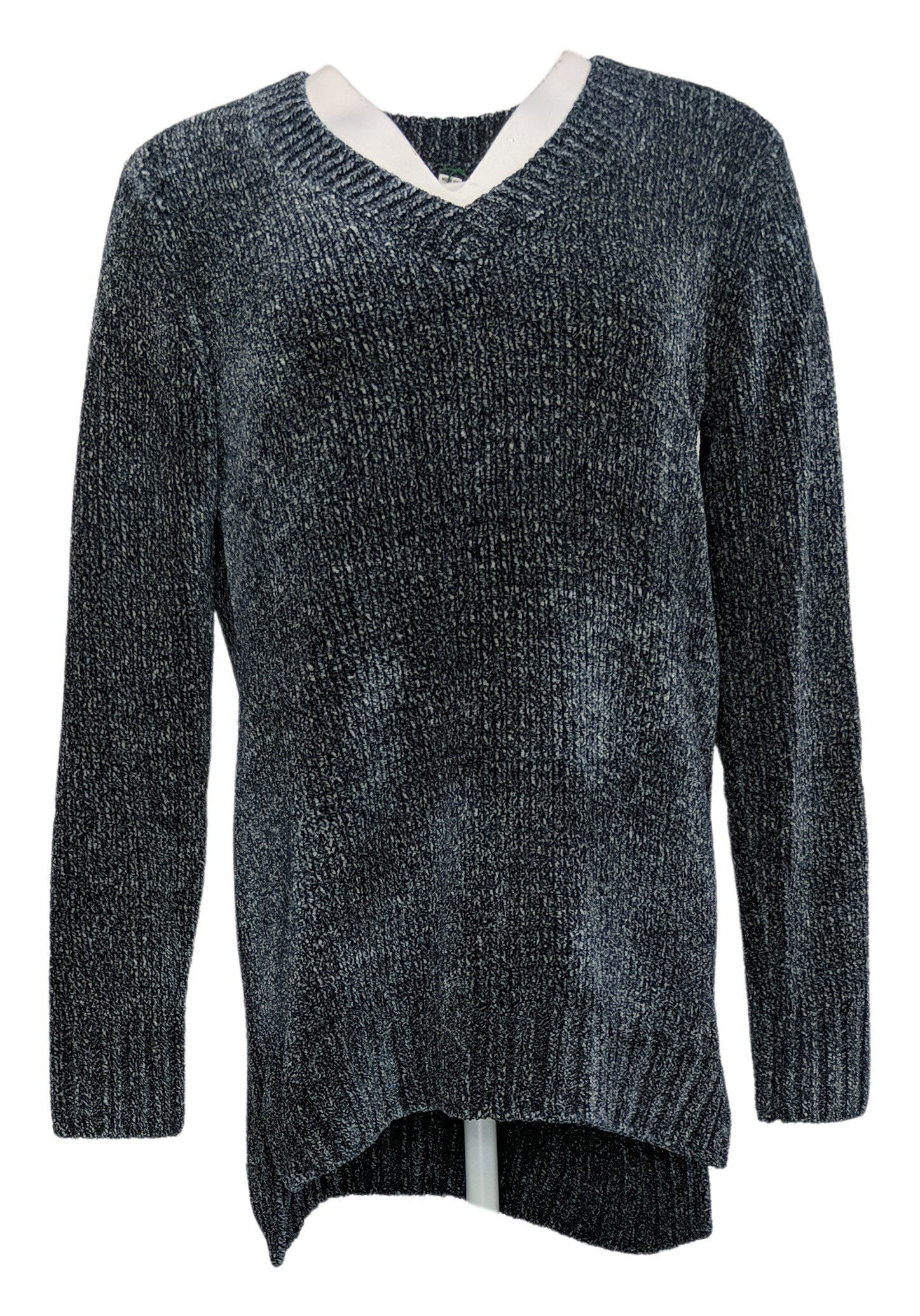 Orvis Women's Sweater Sz M V-Neckline Long Sleeve Marled Navy Blue -  Walmart.com