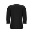 thumbnail image 6 of HongQid Womens 3/4 Length Sleeve Ladies Tops and Blouses Casual Eyelet Top Crewneck Dressy Shirts with Smocked Cuffs, 6 of 7
