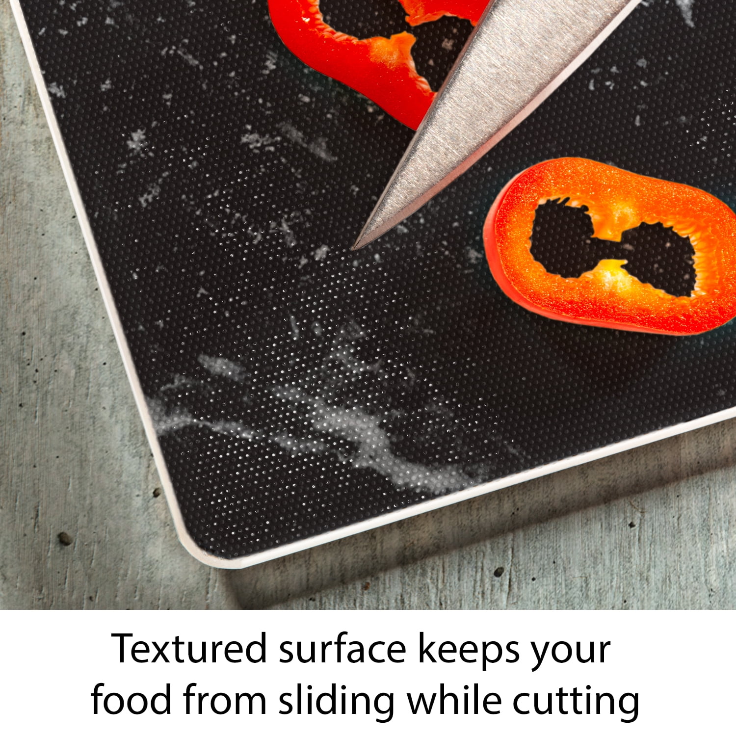 CounterArt "Black Marble Design" 3mm Heat Tolerant Glass Cutting Board 15" by 12"