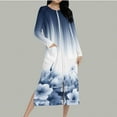 thumbnail image 5 of Aboser Women's Zip Up House Robe Elegant Floral Printing Bathrobe Long Sleeve Zipper Front Nightgown Loose Full Length Loungewear with Pockets, 5 of 9