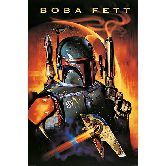 Star Wars - Movie Poster / Print (Boba Fett & Death Star) (Size: 24" X 36")