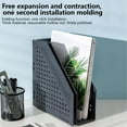 thumbnail image 2 of Deli Collapsible Magazine File Holder Magazine Rack Desk Organizer Binder Holder,2 Vertical Compartments,Dark Gray, 2 of 10