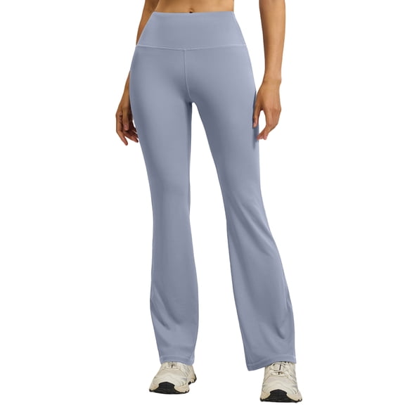 Women's High Waist Flare Pants with Pockets - Stretchy Trousers, Casual Pull-On Slacks for Women, Comfortable Elastic Waist, Bootcut, Office & Everyday Wear