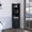 Black#4, variant on Wooden Cabinets, Bar Cart Two Pull-Down Door Cabinets and Two Open Shelves,White, White Living Room Cabinets,Pine Cabinets With Doors, Furniture Primary Living Space Cabinets