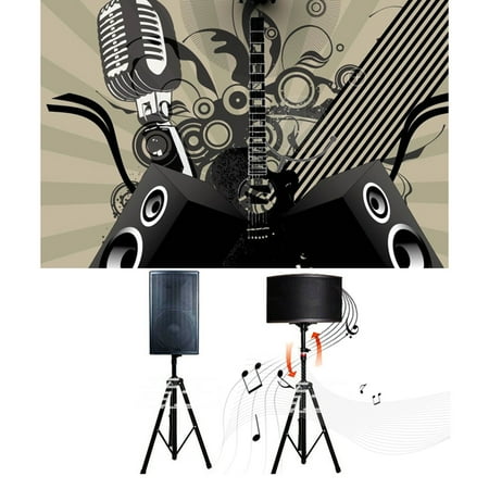 HJY Universal Portable Retractable Black Heavy Duty Tr Surround Holder Pole Mount DJ PA Speaker Stand Support Bracket