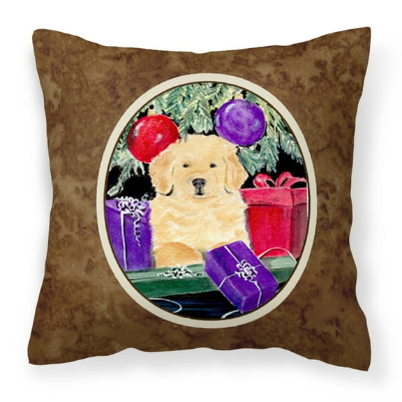 Carolines Treasures Golden Retriever Fabric Decorative Pillow 14Hx14W multicolor