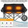 thumbnail image 5 of Slsy Heated Double Camping Chair, 2-Person Heated Folding Chairs for Outdoor Sports w/ 3 Heat Levels & 4 Heating Zones, Patio Lounge Chairs Folding Camping Chair Supports 550 lbs, 5 of 9