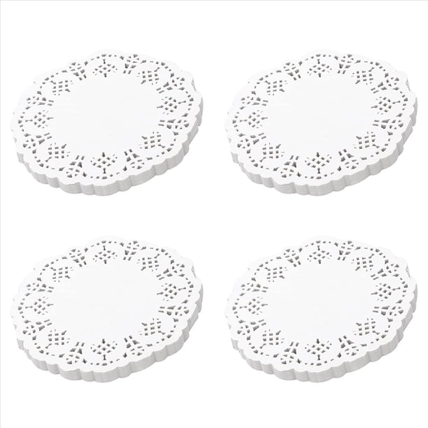 Papel De Tapetes De Encaje De 400 Piezas, Manteles Decorativos Redondos De 4,5 Pulgadas, Revestimientos Para Pasteles, Postres Al Horno