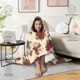 thumbnail image 4 of Wearable Blanket,Multicolor Christmas Floral Pattern Hooded Wearable Sherpa Blanket for Adults & Teens,Winter Poncho Shawl Wrap Cape Thick Warm,50"x60", 4 of 5