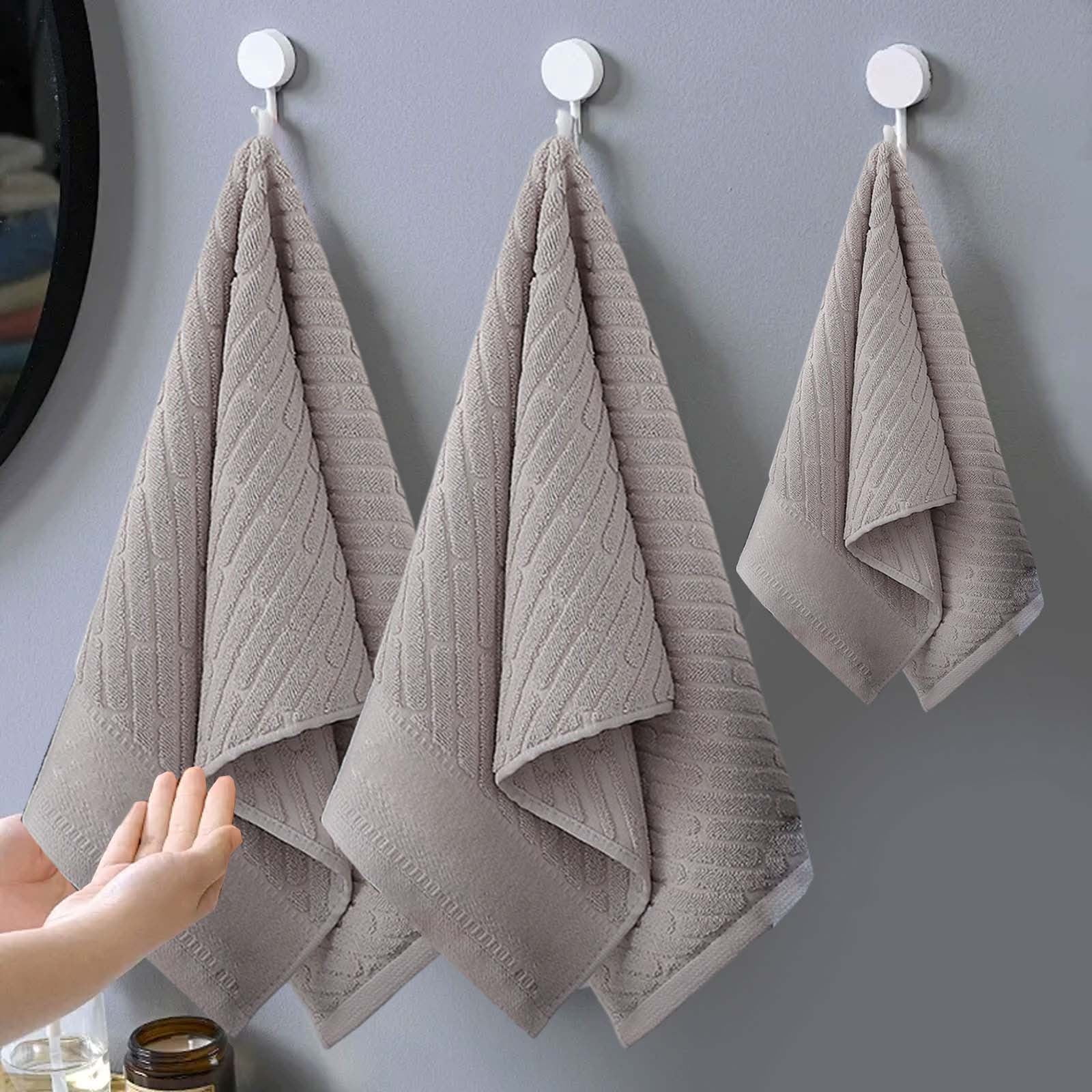 4PCS Bath Towel Sets Cottons 2 Towels 2 Bath Towels Comfortable Absorbent Thickened Soft Gentle for Baby Bath Towel
