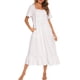 thumbnail image 5 of Vestido de tumbona para mujer con bolsillos, volantes de encaje, camisones sueltos de manga cor CACAGOO Vestido, 5 of 7