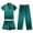 Dark Green, variant on Ekouaer Silk Pajamas for Women Set Satin Pjs Soft Short Sleeve Button Down Sleepwear 3 Piece Loungewear