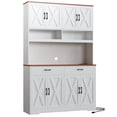 thumbnail image 7 of Hiphuta Farmhouse Kitchen Pantry Storage Cabinet, 75”H Freestanding Hutch with 8 Doors and 2 Drawers for Dining and Living Room, Ash Gray, 7 of 7