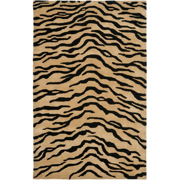 SAFAVIEH Soho Anson Geometric Wool Area Rug, Gold/Black, 3'6" x 5'6"