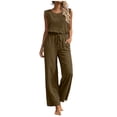 thumbnail image 3 of Sentmoon Combinaison Femme Sans Manches à Col Rond Tenues Mignonnes pour Femmes Dentelle Coupe Régulière Combishort Femme Été pour Sorties et Fêtes P-2TG, 3 of 7